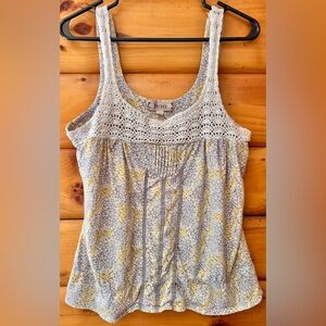 Decree Peplum Floral Crochet-Trim Camisole Style